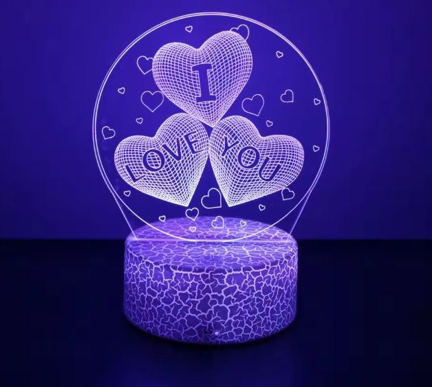 3D LED Night Light – I Love You Heart Lamp for Bedroom & Romantic Home Décor