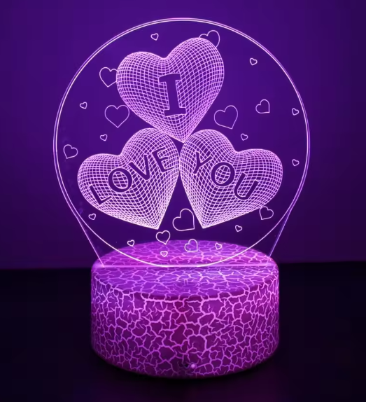 3D LED Night Light – I Love You Heart Lamp for Bedroom & Romantic Home Décor