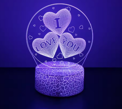3D LED Night Light – I Love You Heart Lamp for Bedroom & Romantic Home Décor