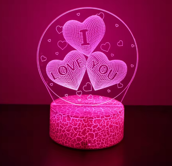 3D LED Night Light – I Love You Heart Lamp for Bedroom & Romantic Home Décor
