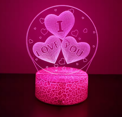 3D LED Night Light – I Love You Heart Lamp for Bedroom & Romantic Home Décor
