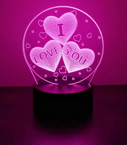 3D LED Night Light – I Love You Heart Lamp for Bedroom & Romantic Home Décor
