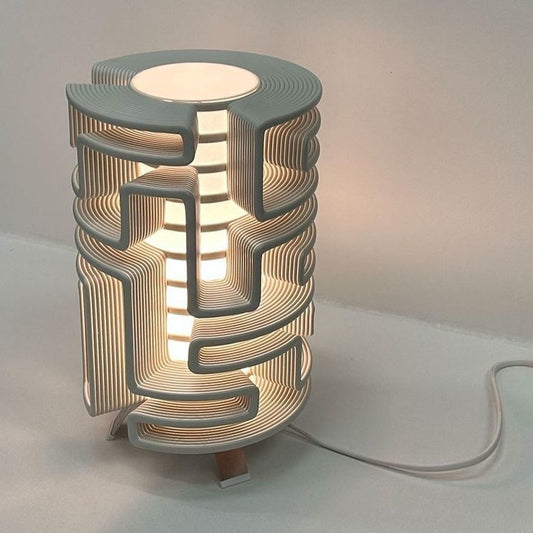 Rotational 3D Printed Lamp – Modern LED Mood Light for Home & Desk Décor