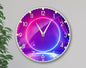 Modern Neon Style Wall Clock – 12 Inch, Non-Ticking, Decorative for Living Room, Bedroom & Office