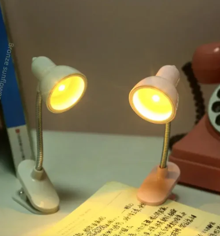 Mini Desktop Clip Lamp – Adjustable LED Reading & Study Light with Flexible Neck  Description:
