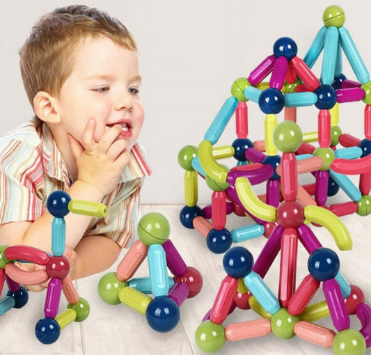 Magnetic Bar Blocks (100 Pieces) – Creative STEM Building Set for Kids