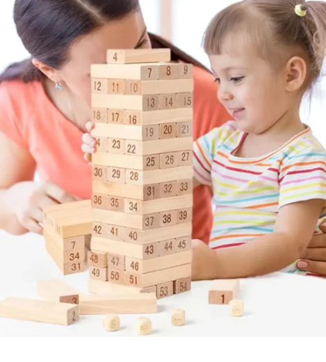 Colorful Wooden Layer Stacking & Tumbling Game – Fun Educational Toy for Kids and Family